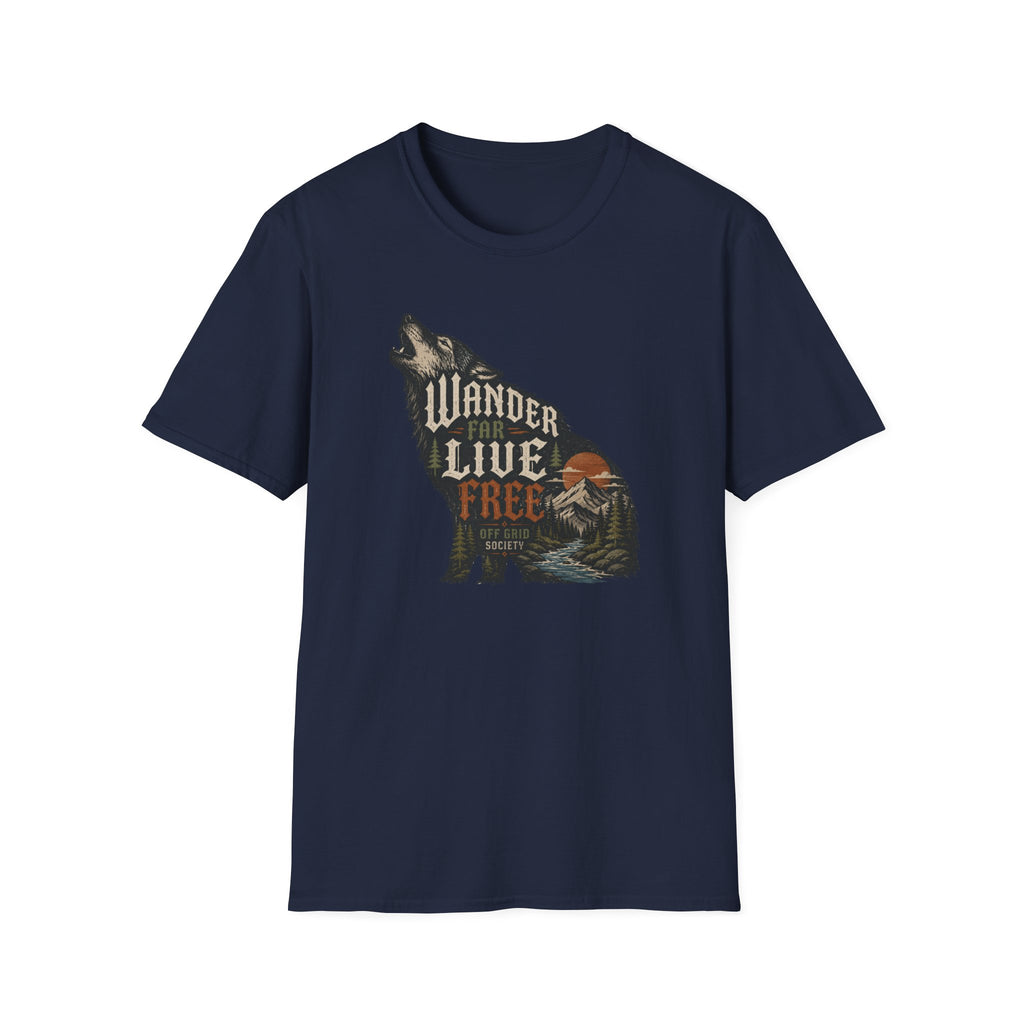 Wander Far Live Free Wolf T-Shirt
