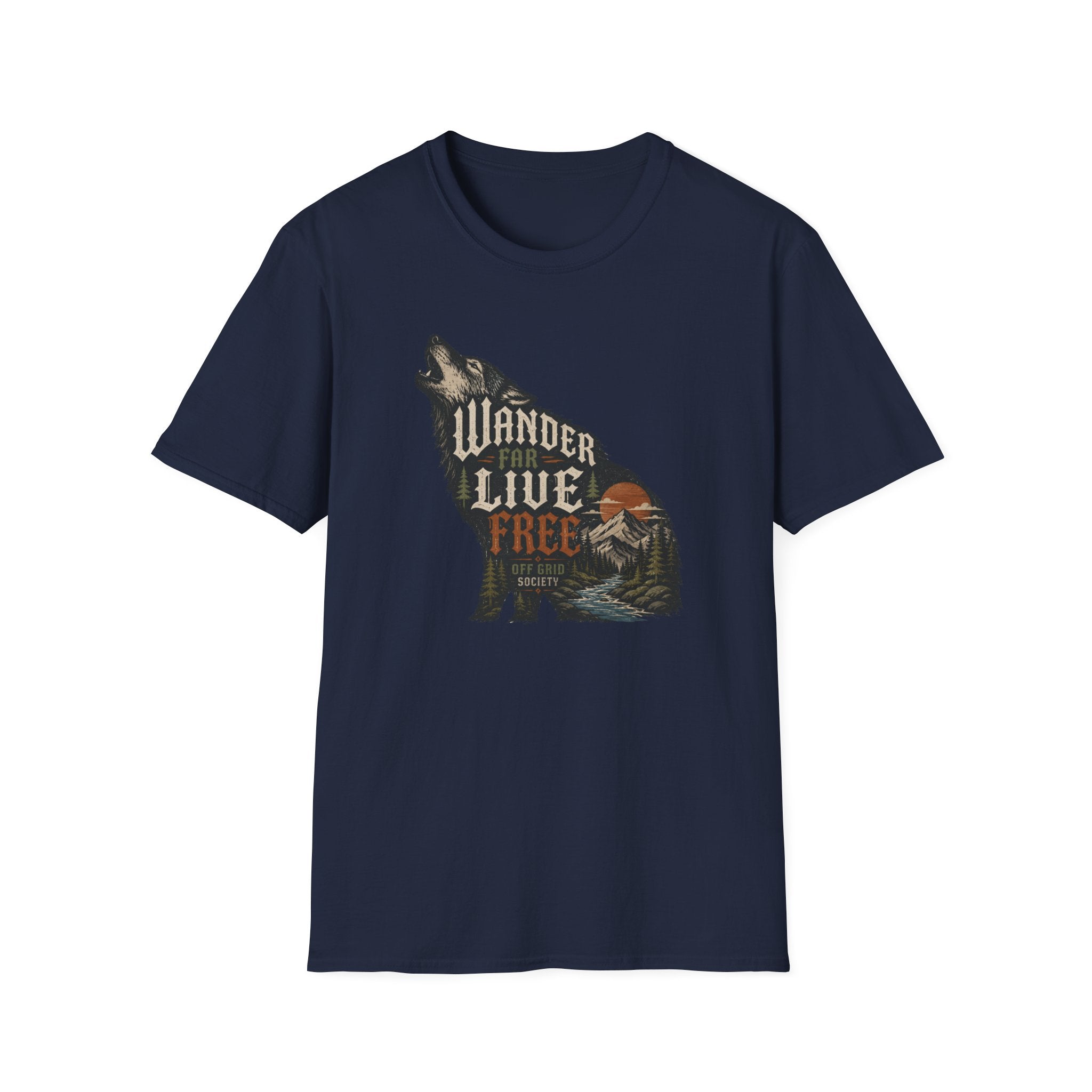 Wander Far Live Free Wolf T-Shirt