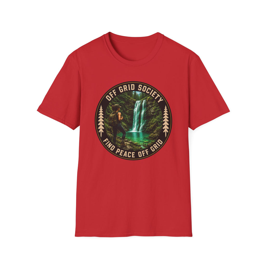 Find Peace Off Grid Waterfall T-Shirt