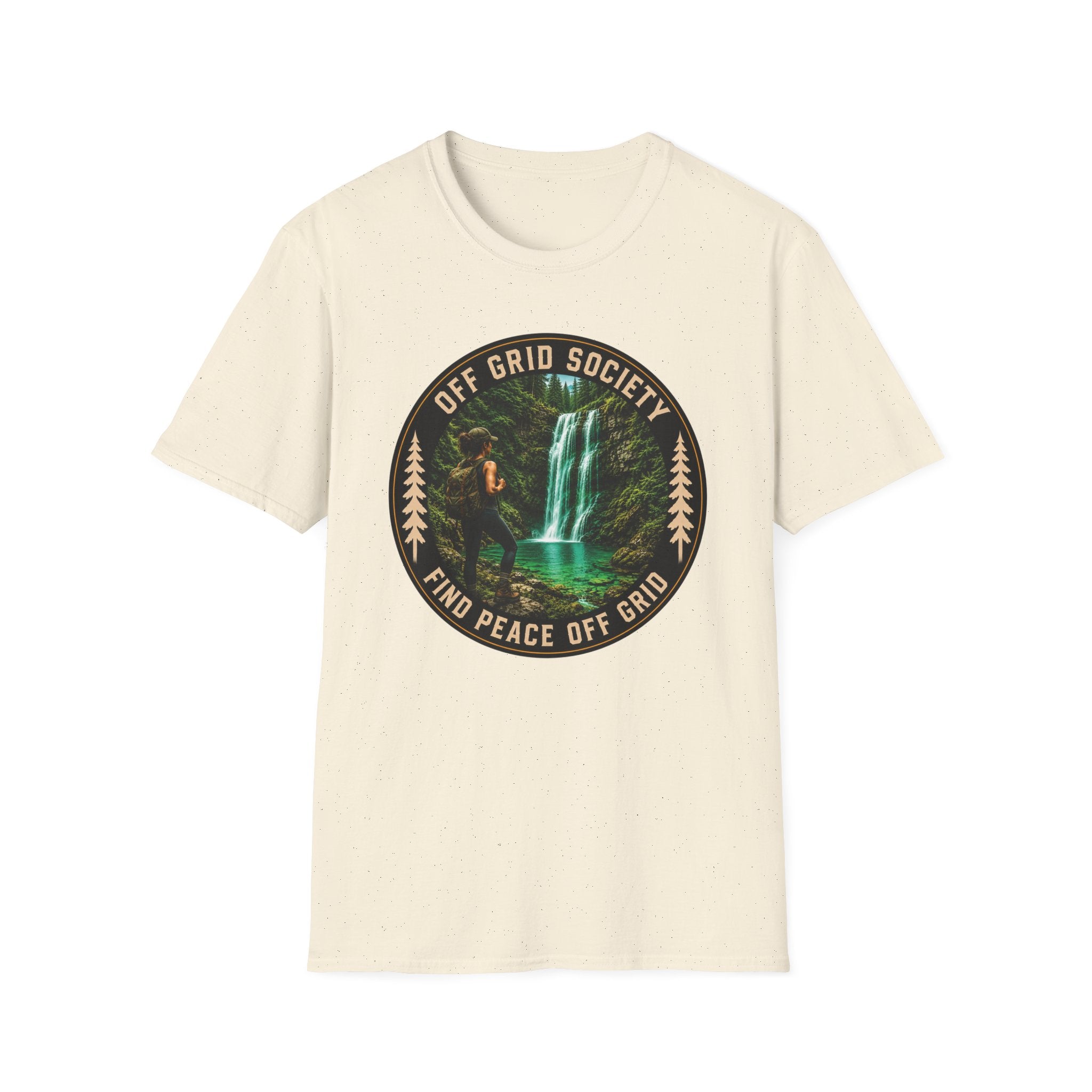 Find Peace Off Grid Waterfall T-Shirt