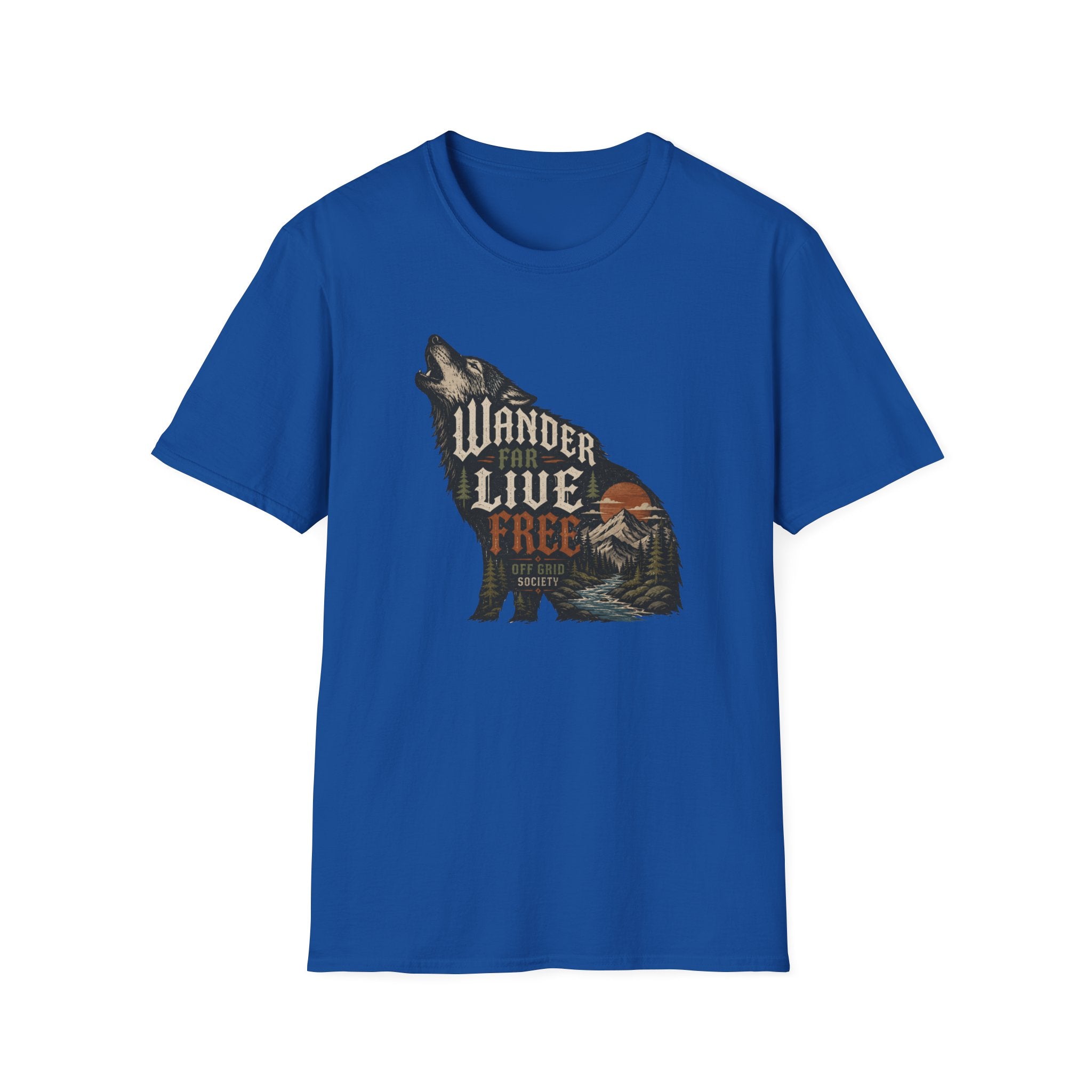 Wander Far Live Free Wolf T-Shirt