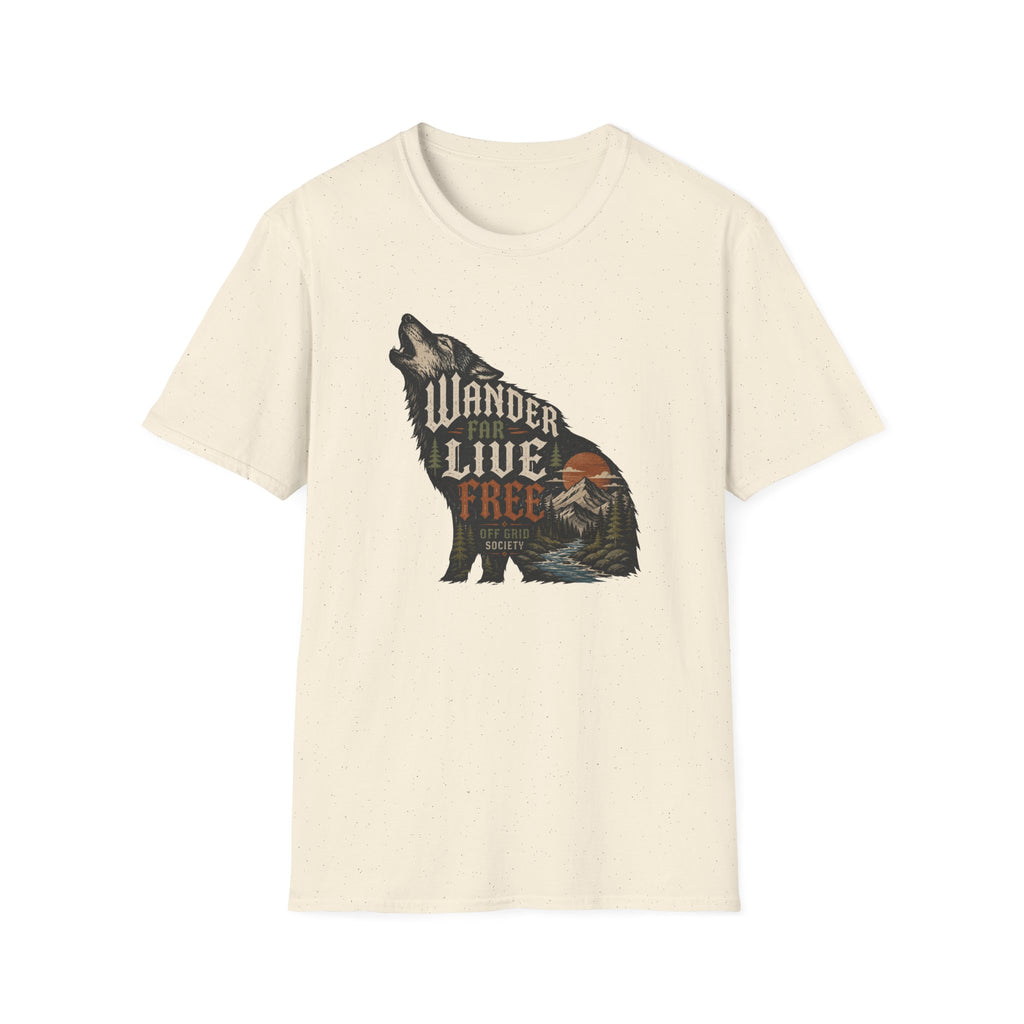 Wander Far Live Free Wolf T-Shirt