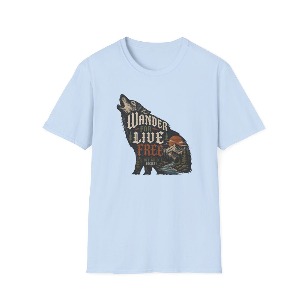Wander Far Live Free Wolf T-Shirt