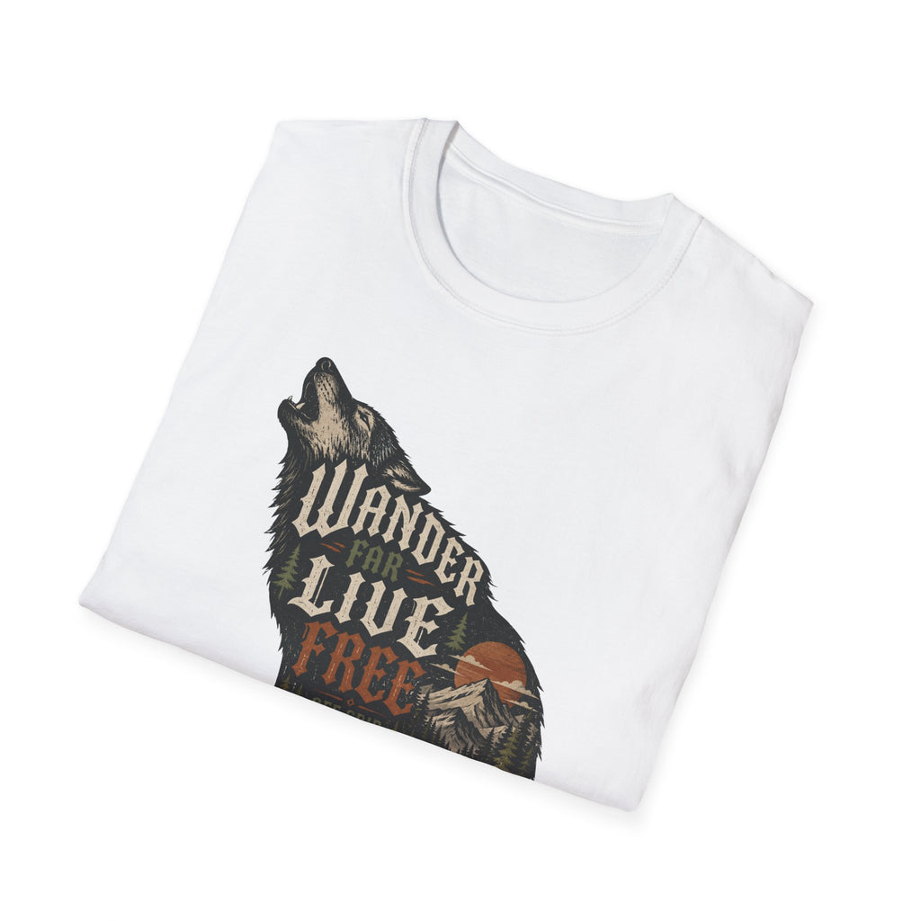 Wander Far Live Free Wolf T-Shirt