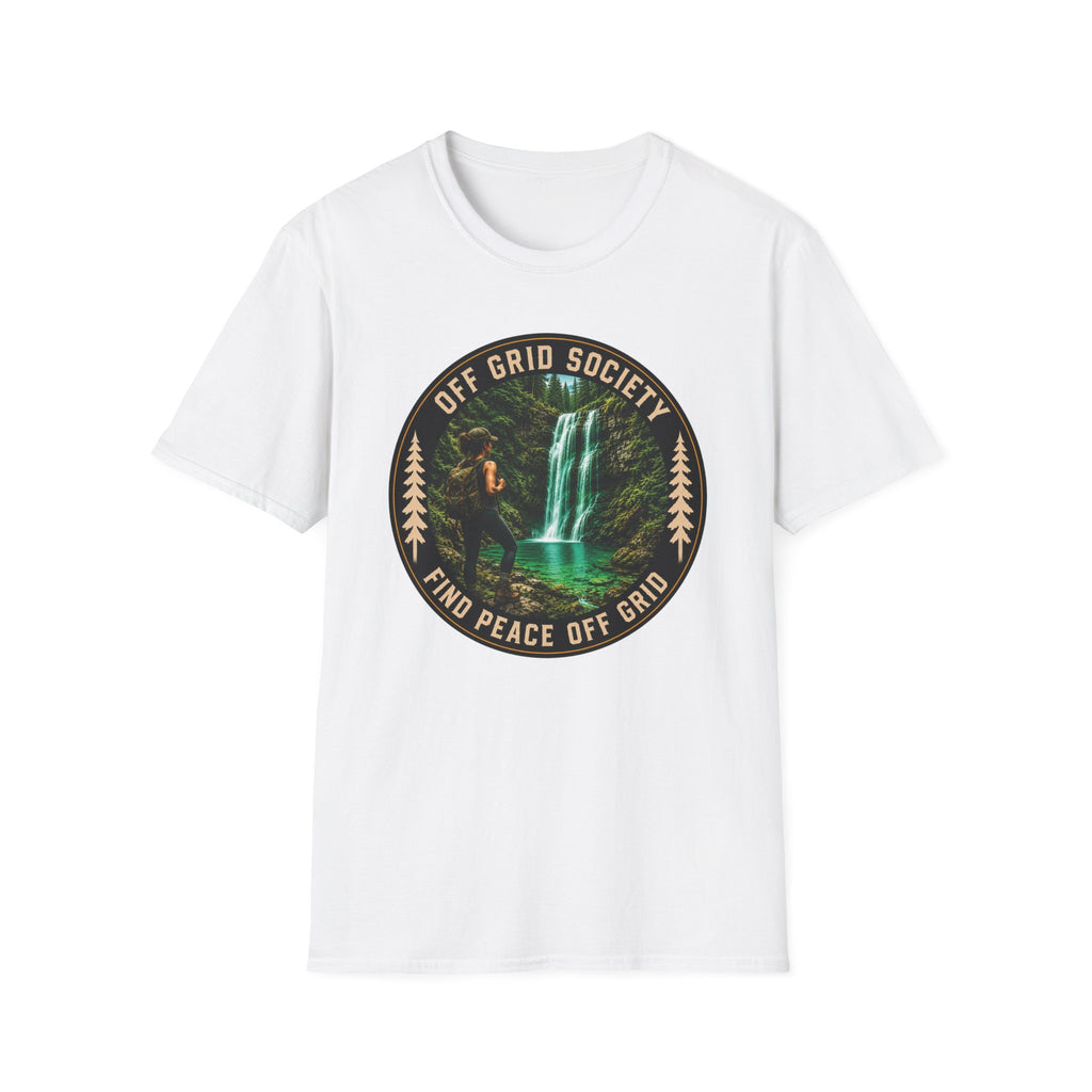Find Peace Off Grid Waterfall T-Shirt