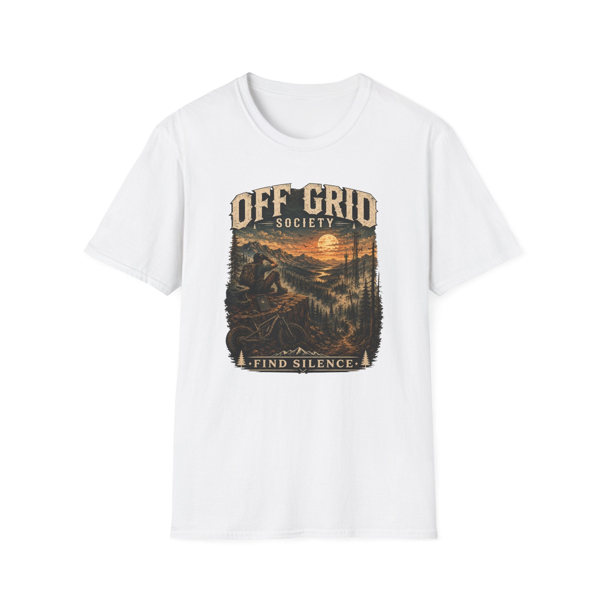 Find Silence Biker Sunset T-Shirt