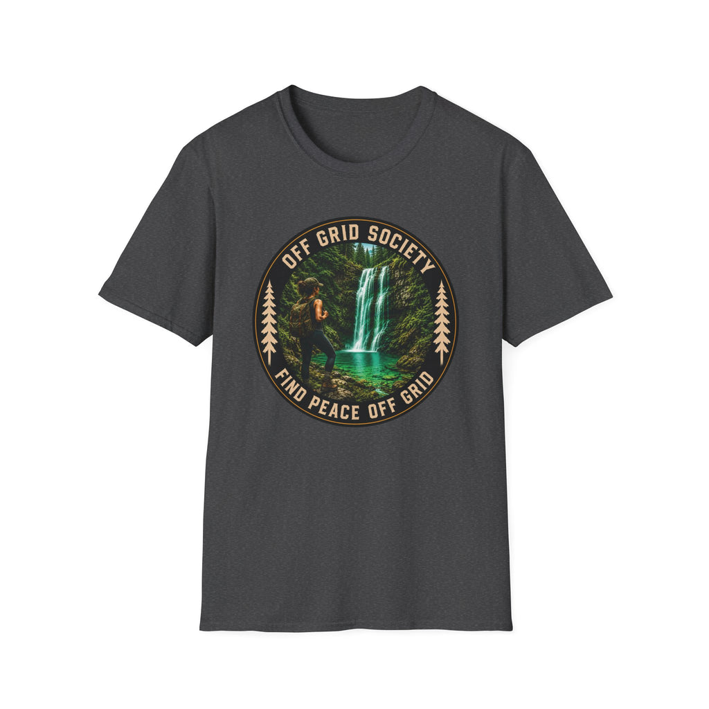 Find Peace Off Grid Waterfall T-Shirt