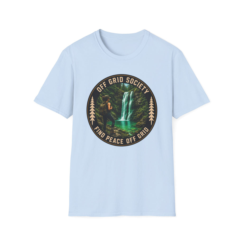 Find Peace Off Grid Waterfall T-Shirt