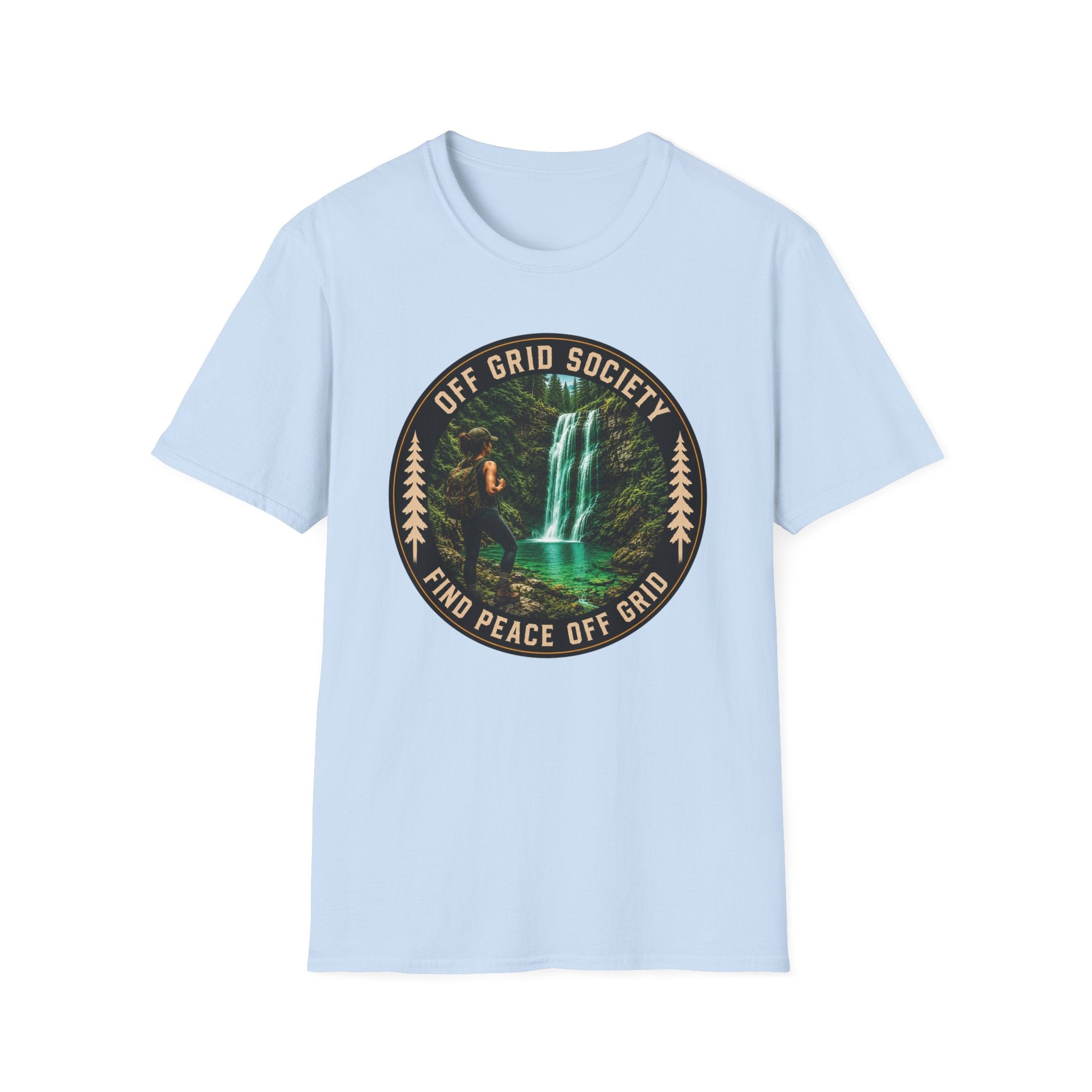 Find Peace Off Grid Waterfall T-Shirt