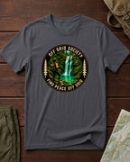 Find Peace Off Grid Waterfall T-Shirt