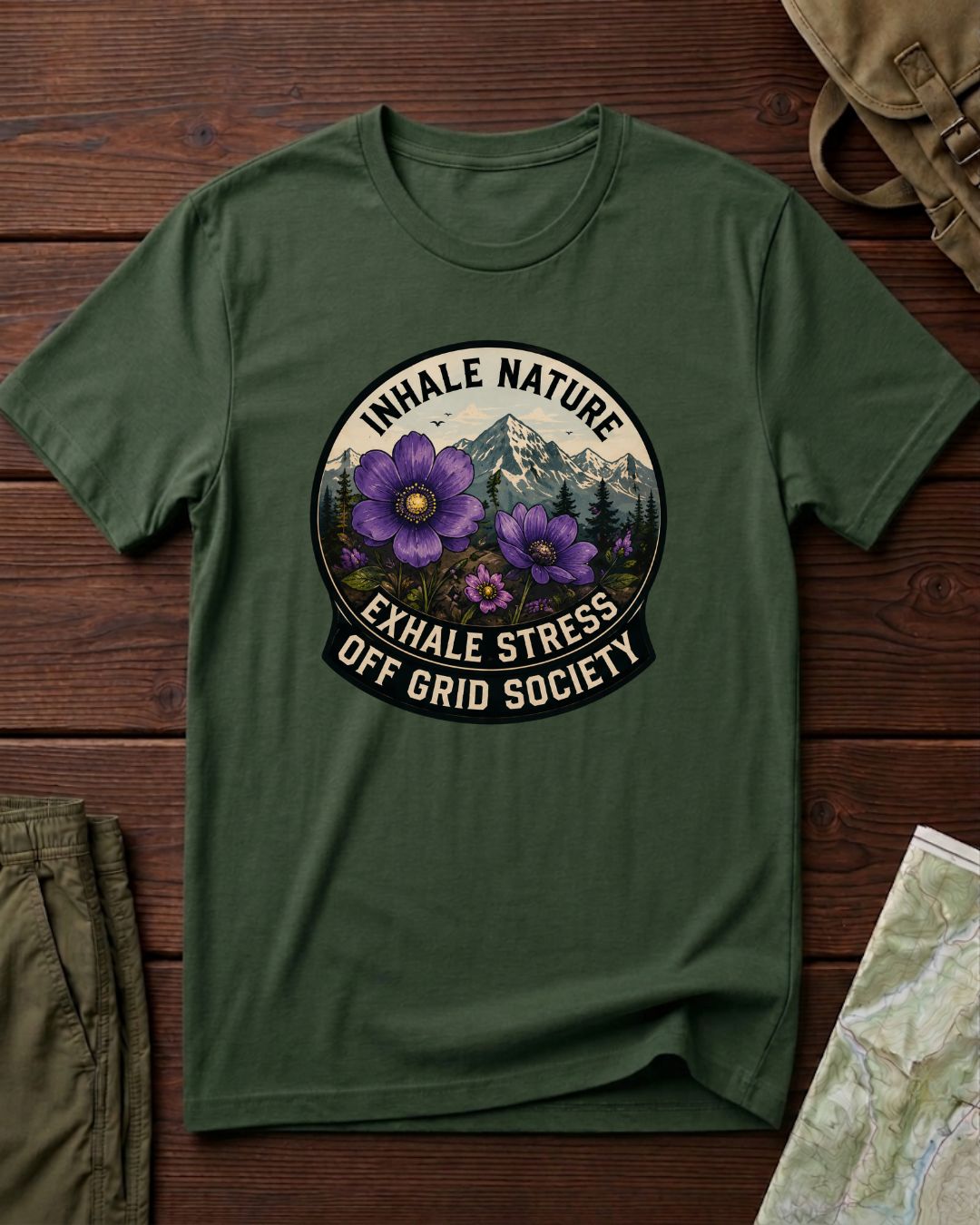 Inhale Nature Exhale Stress T-Shirt