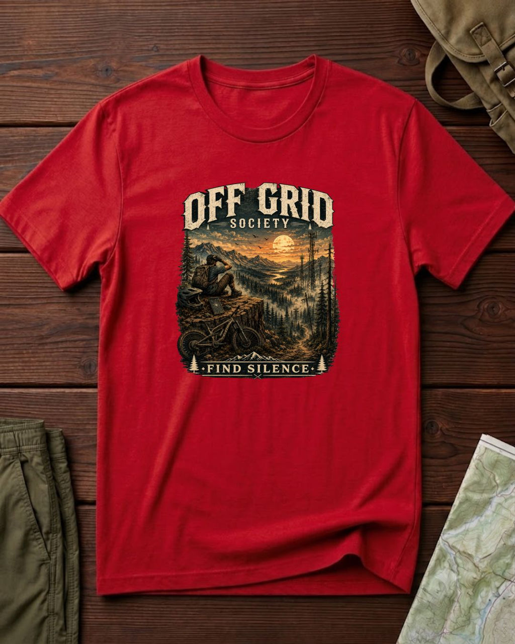 Find Silence Biker Sunset T-Shirt