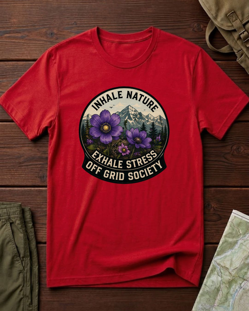 Inhale Nature Exhale Stress T-Shirt