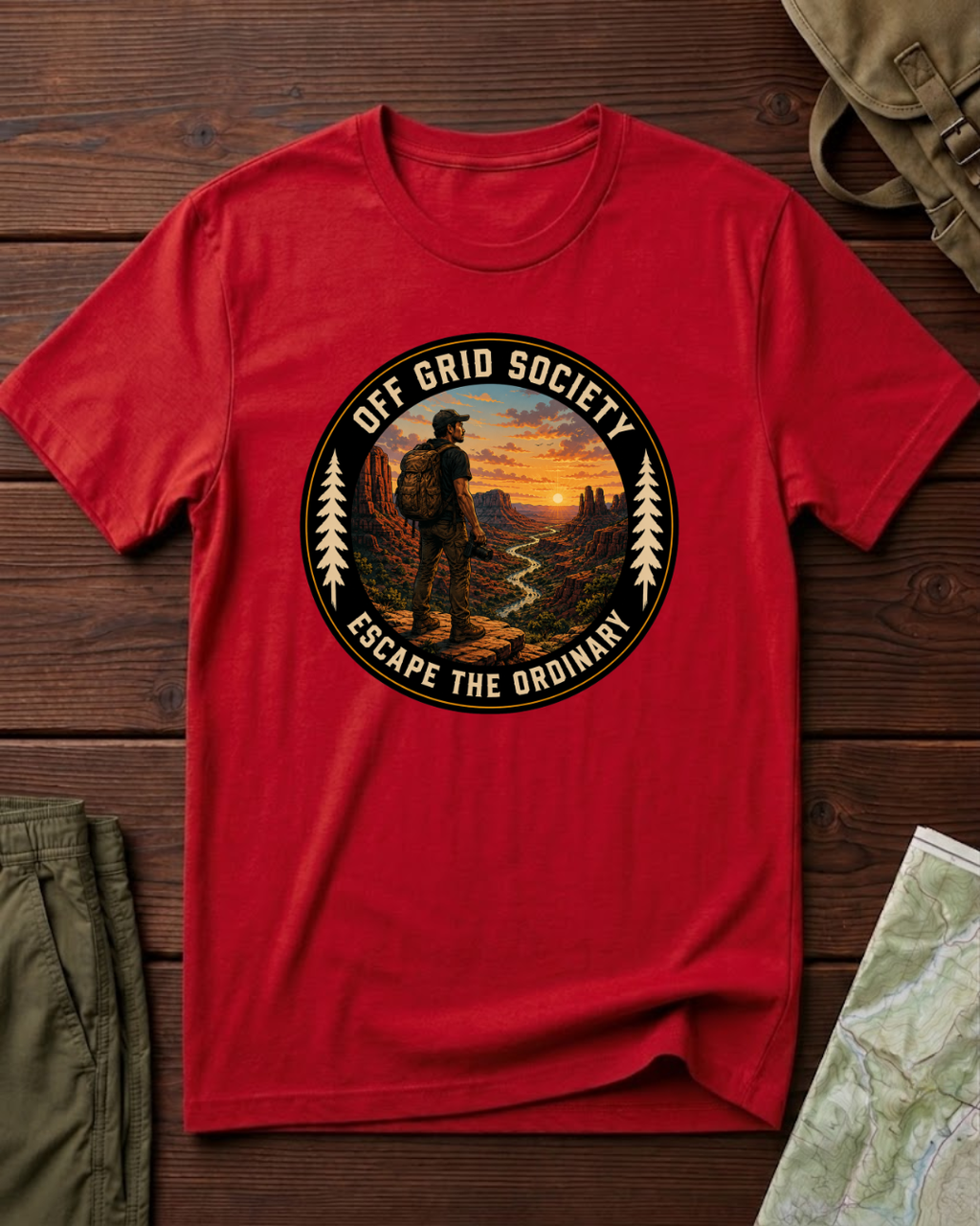 Escape The Ordinary Red Mountains T-Shirt
